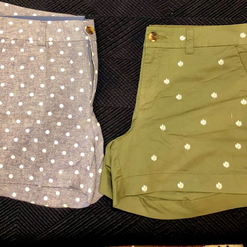 Pair of Women's Patterned Old Navy Mid-Rise Shorts